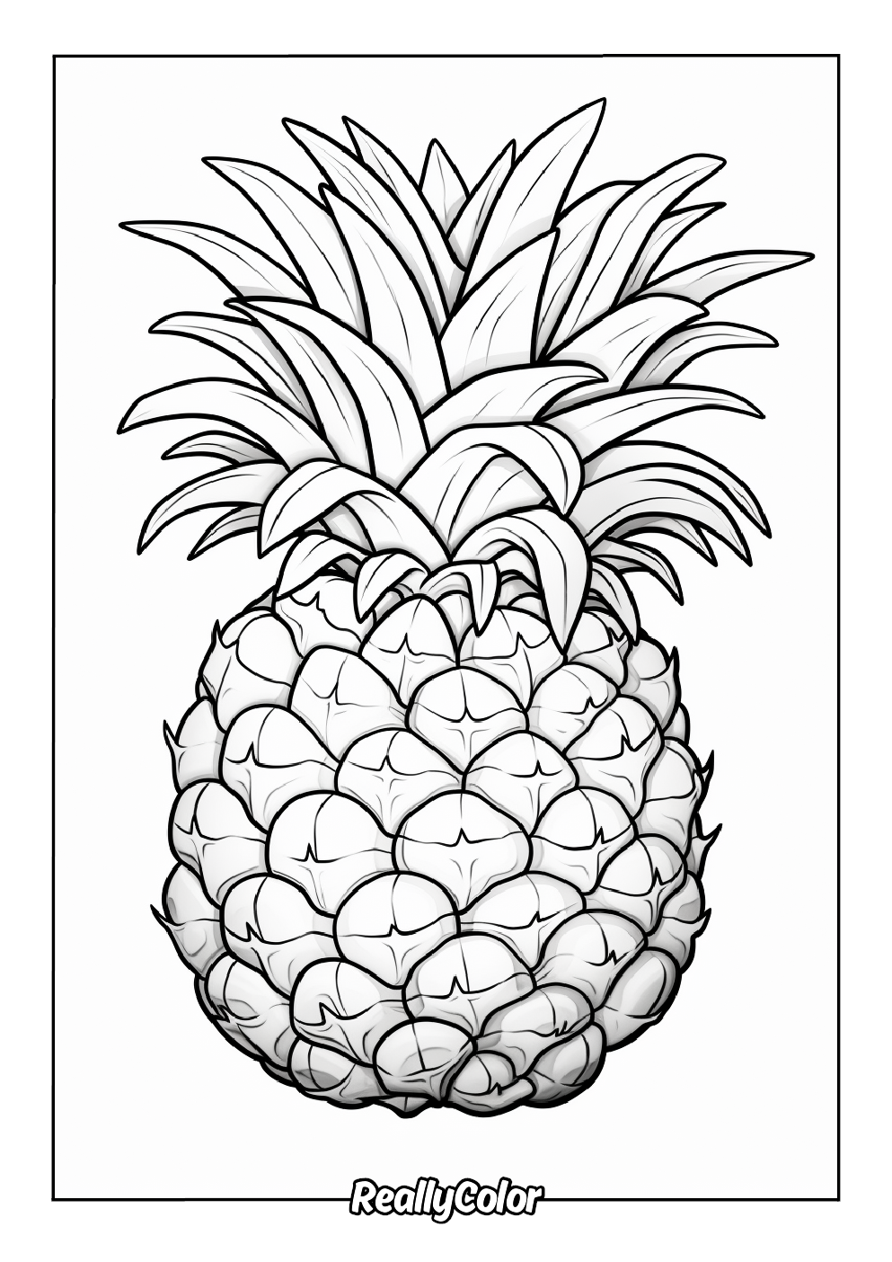 Coloring page of a pineapple