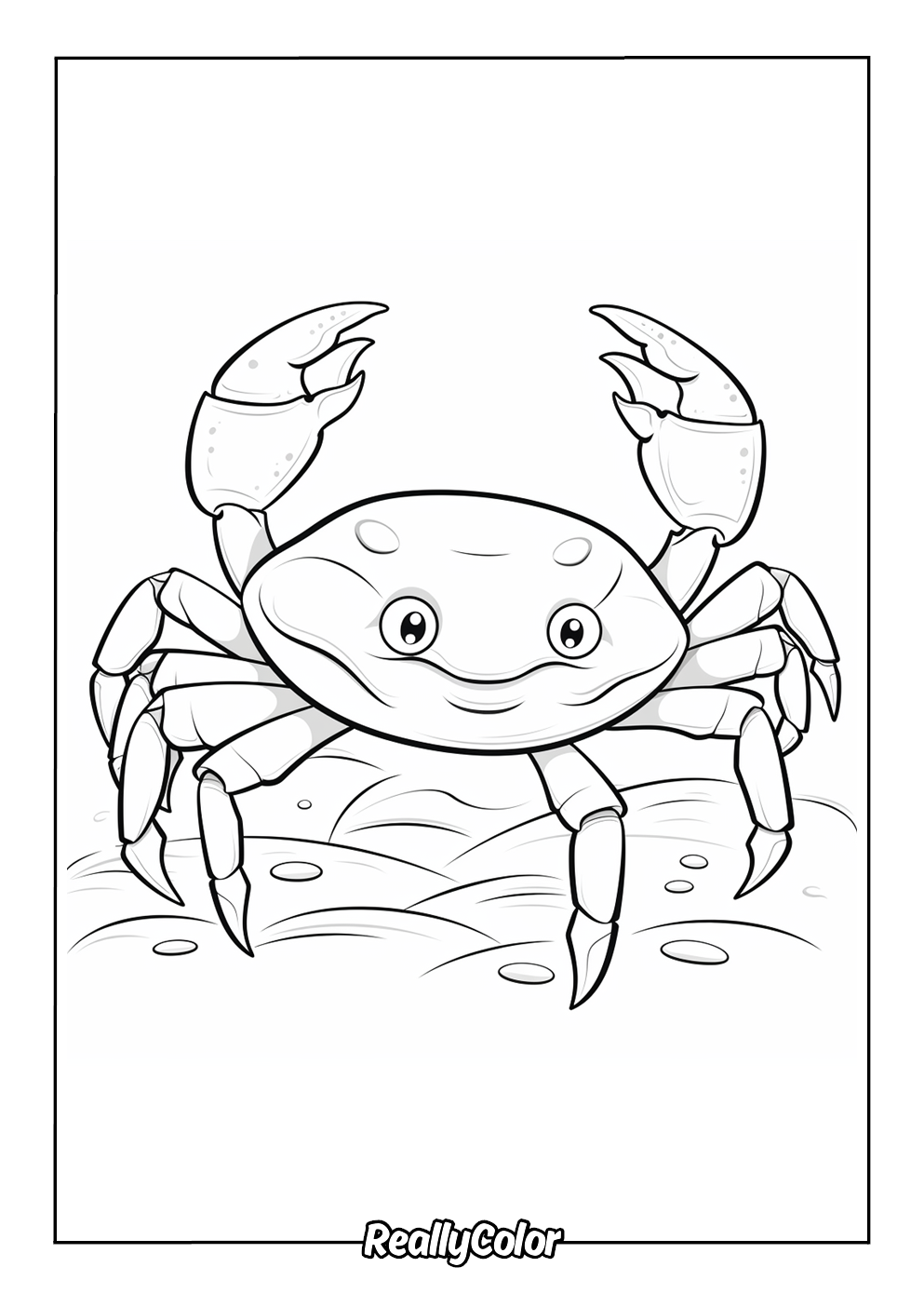 Coloring page of a sea crab