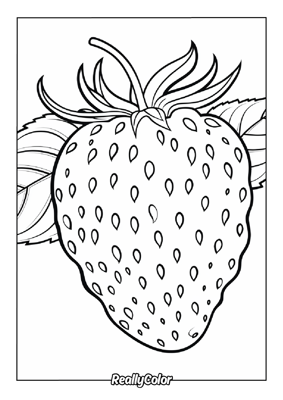 Coloring page of a strawberry