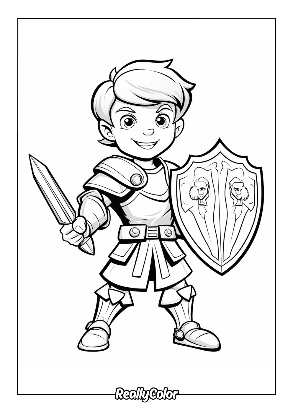 Coloring page shield