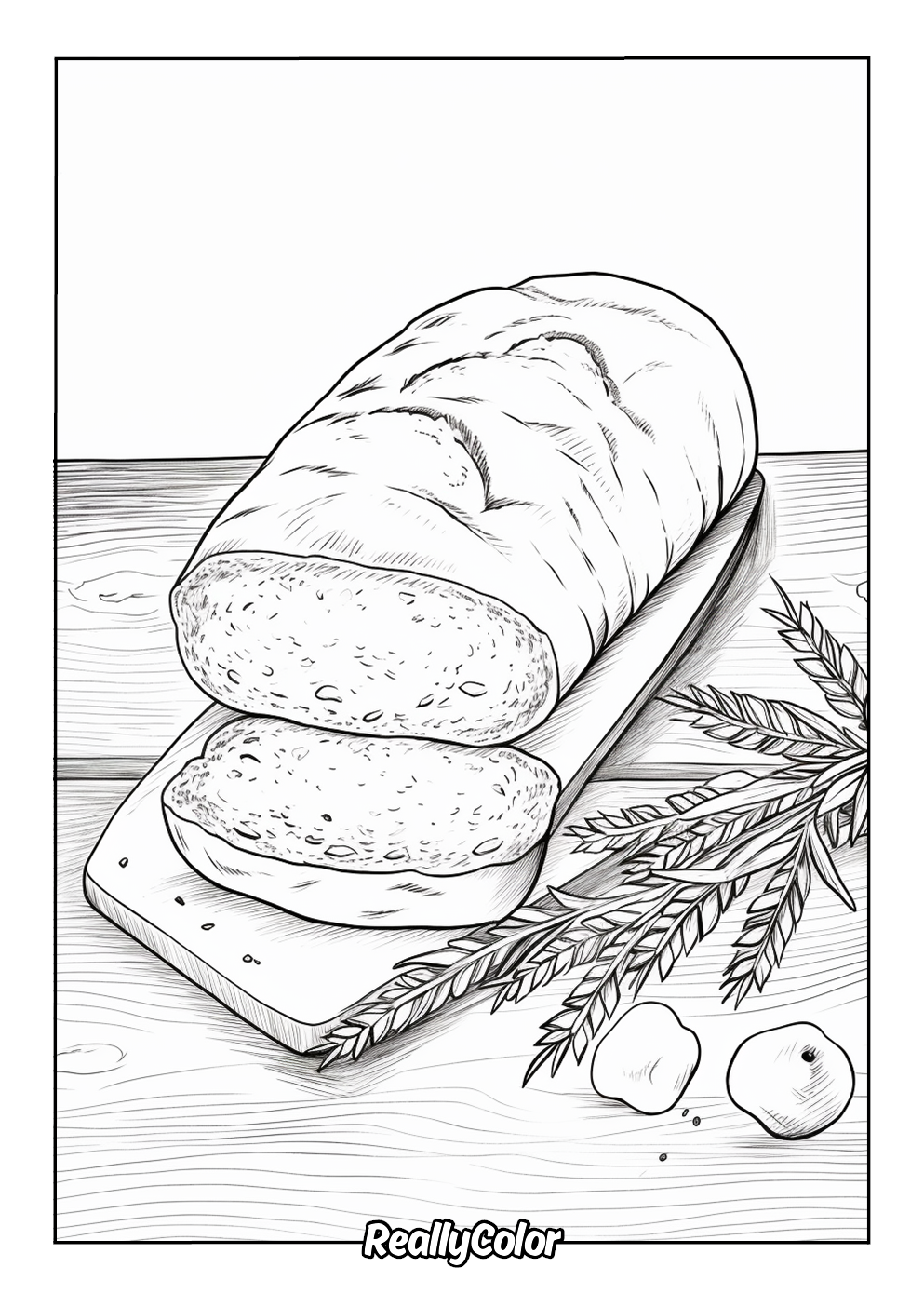 Coloring picture of bread
