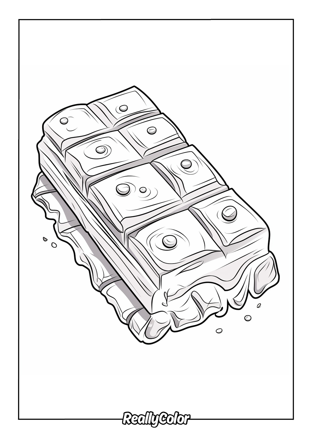 Coloring picture of chocolate bar