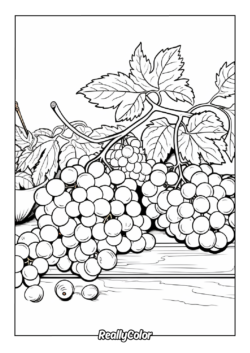 Coloring picture of grapes