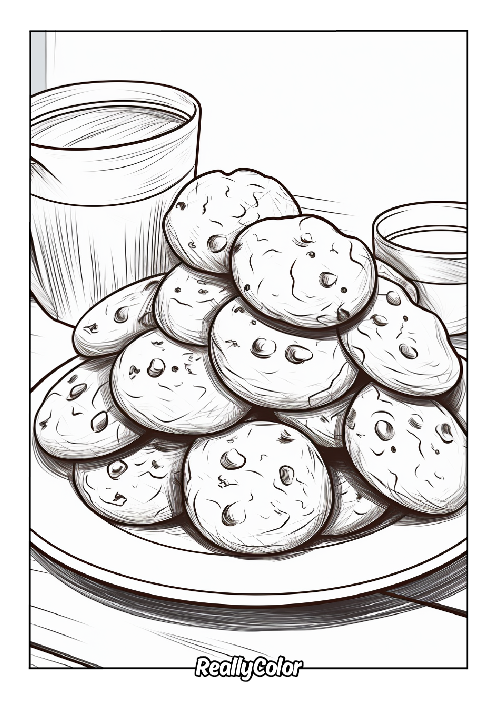 Cookie coloring picture for adults
