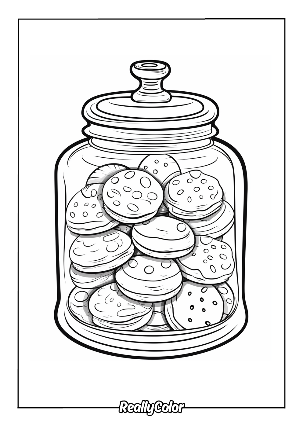 Cookies jar coloring page