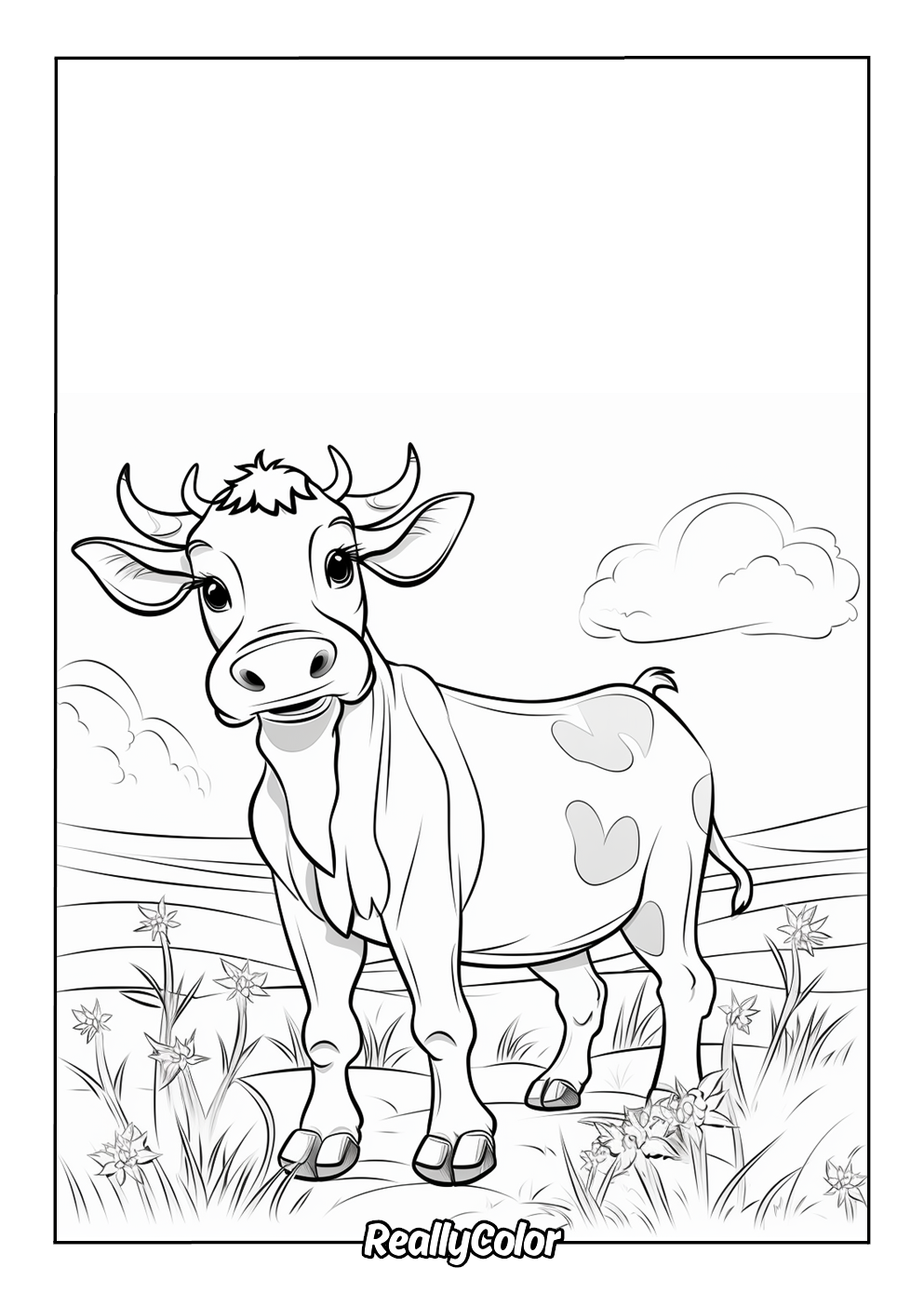 Cow coloring page free printable