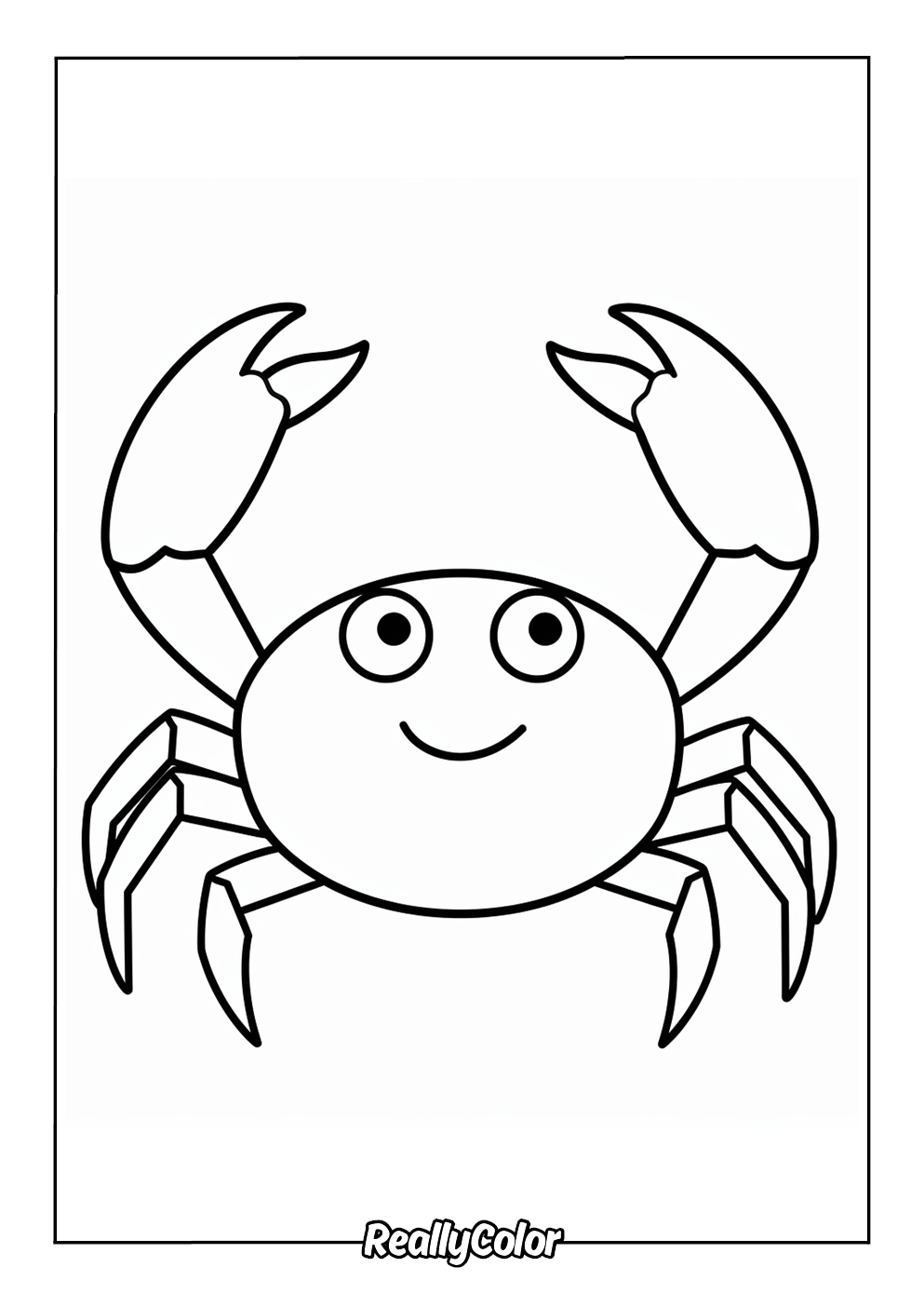 Crab coloring page for kids
