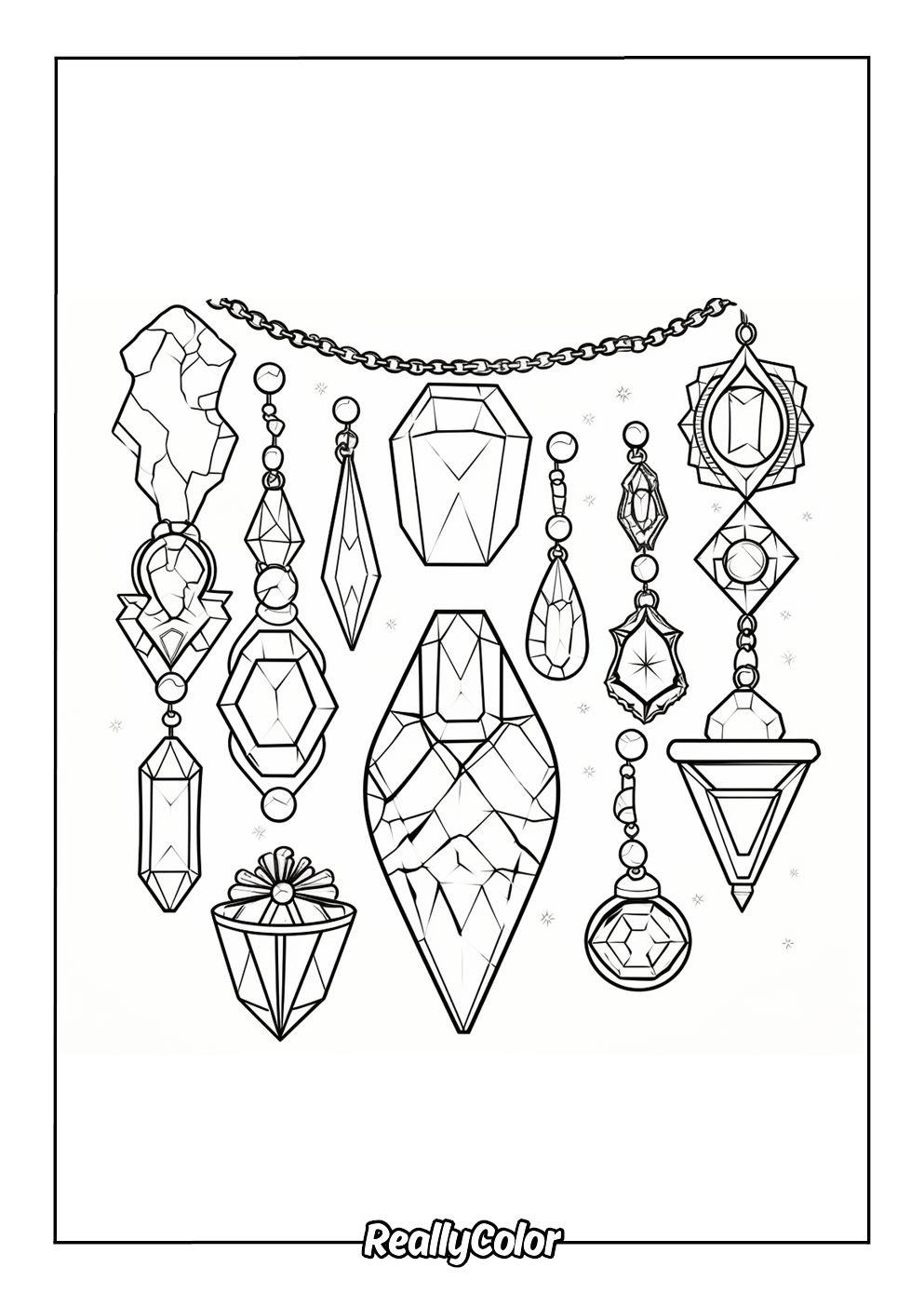 Crystals coloring page