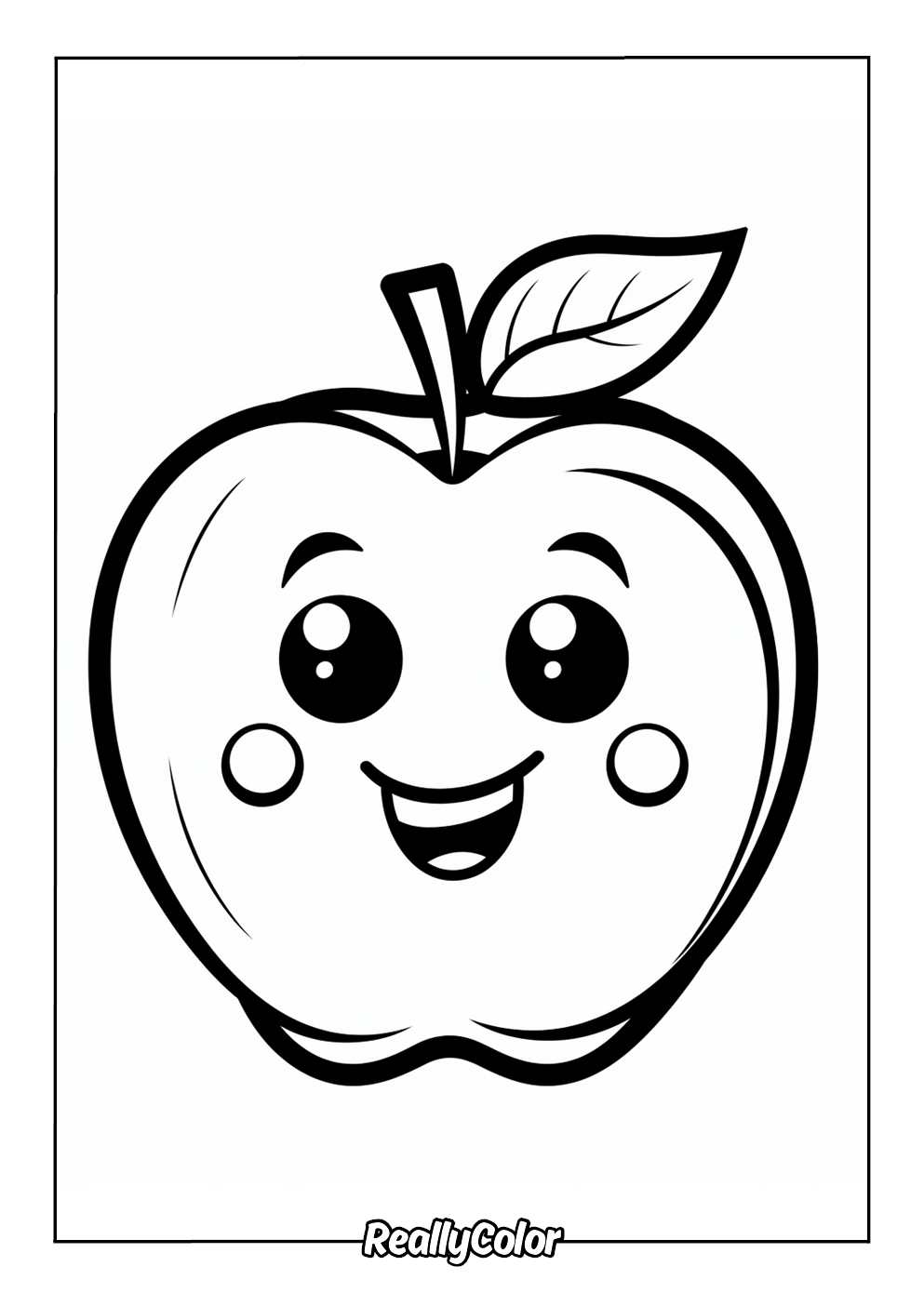 Cute apple coloring page