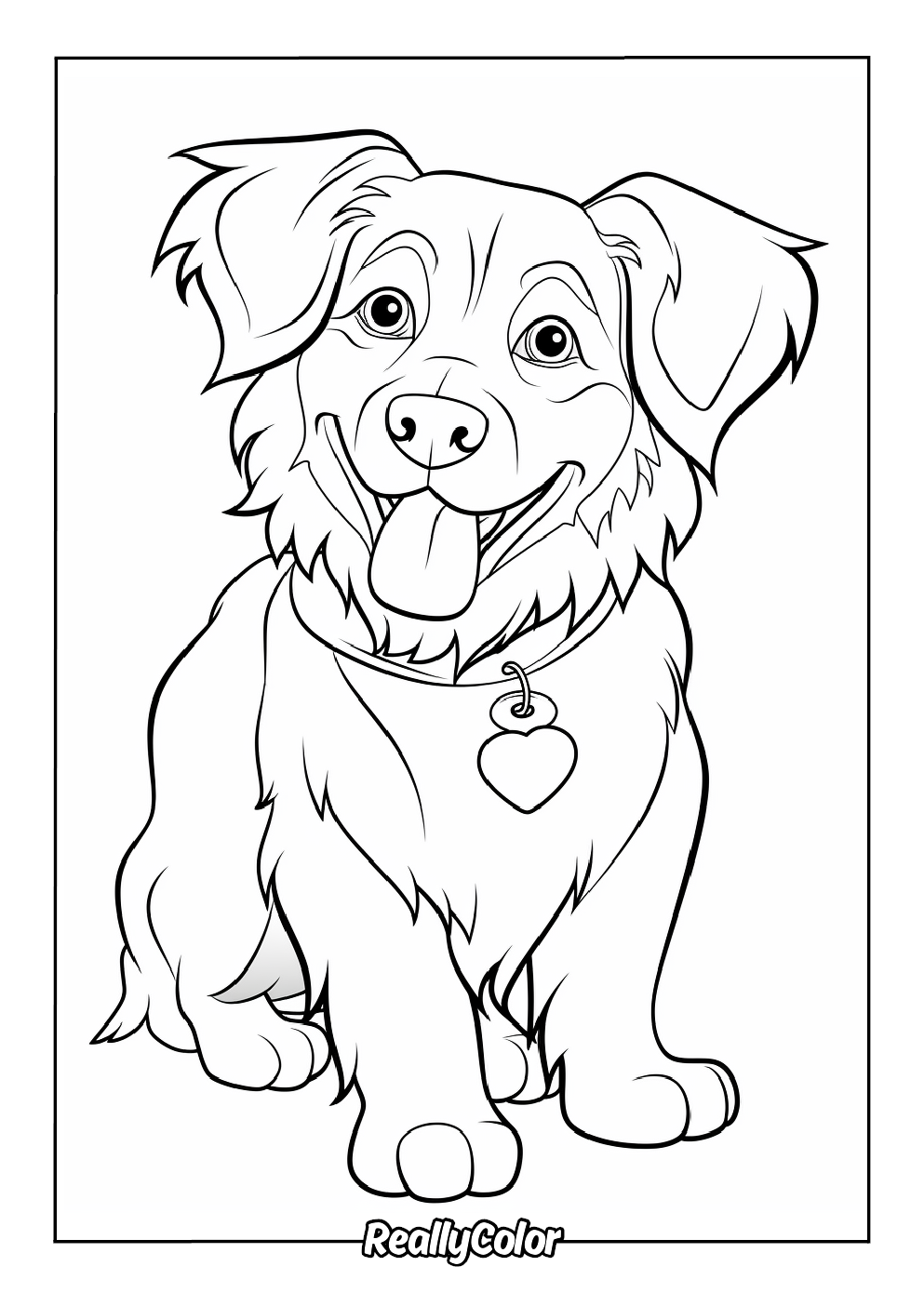 Cute australian shepherd coloring page for kids