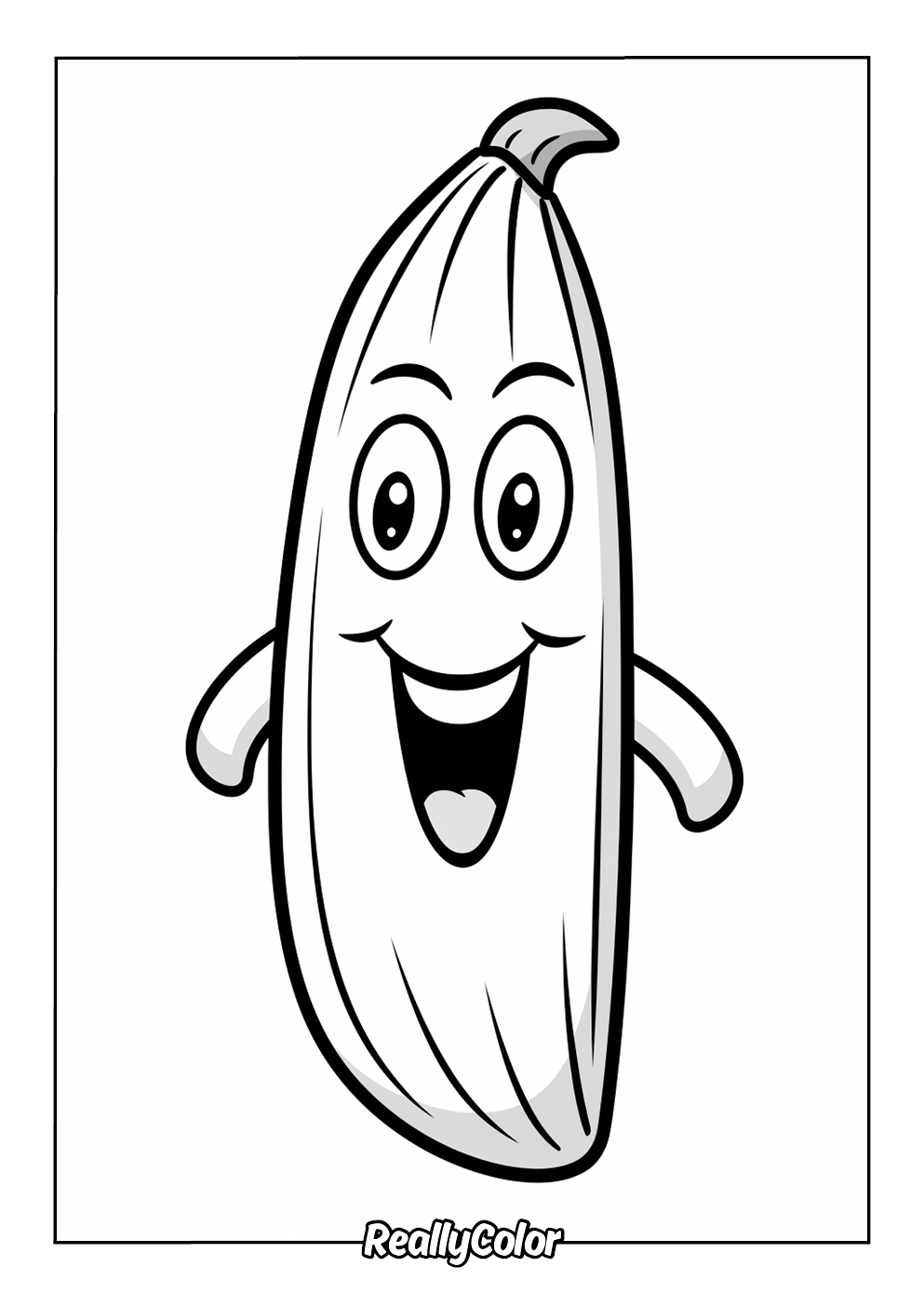 Cute banana coloring page