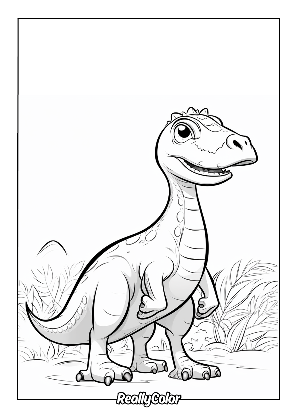 Cute baryonyx coloring page
