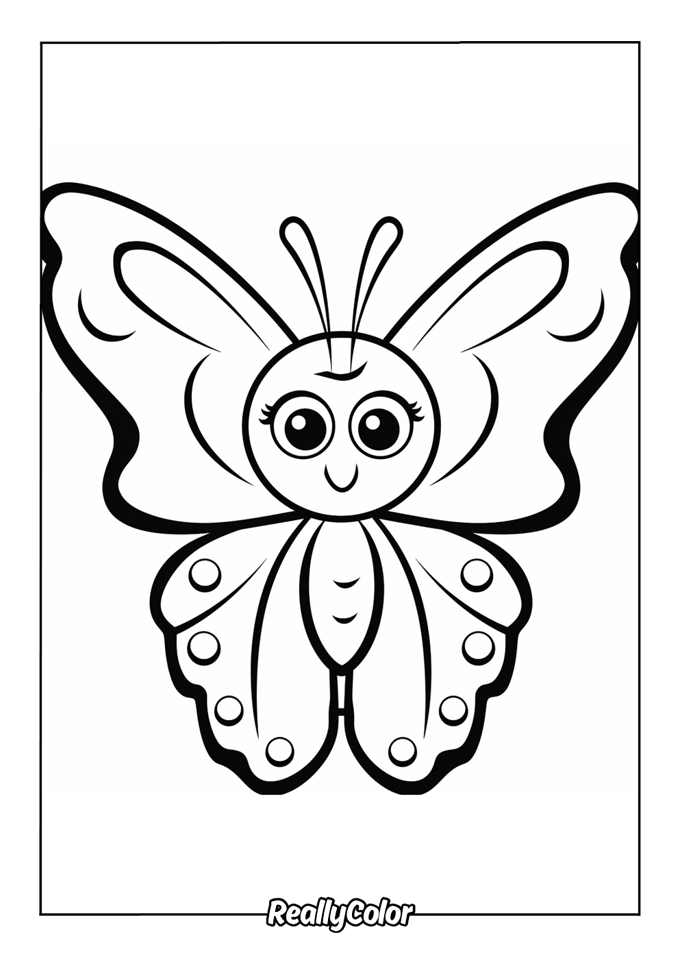Cute butterfly coloring page