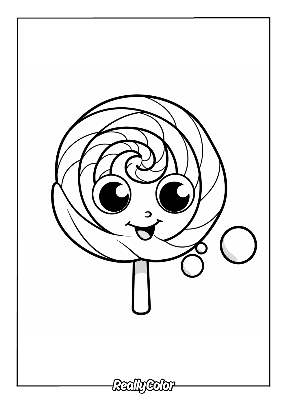 Cute candy coloring page for kids