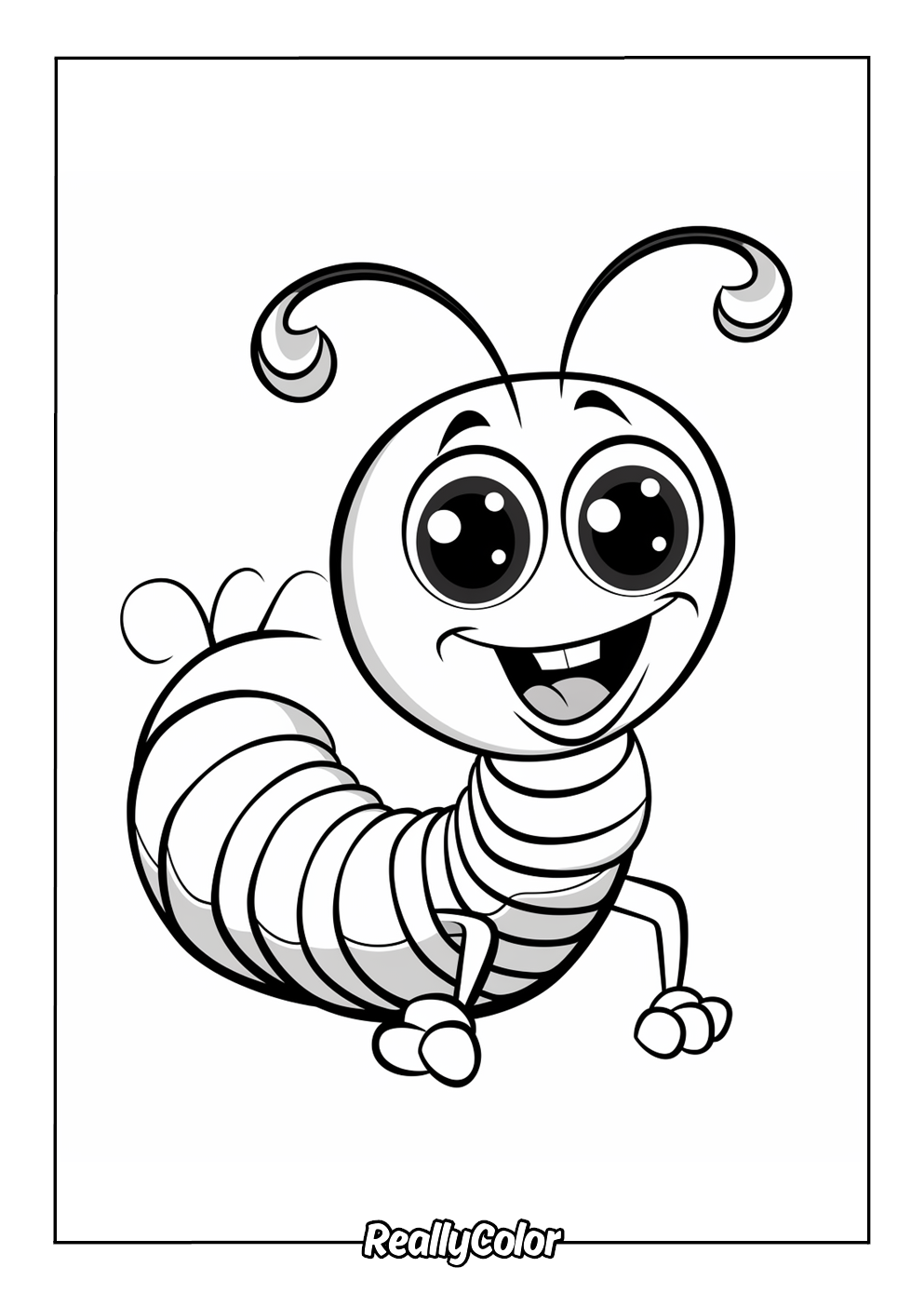 Cute cartoon caterpillar