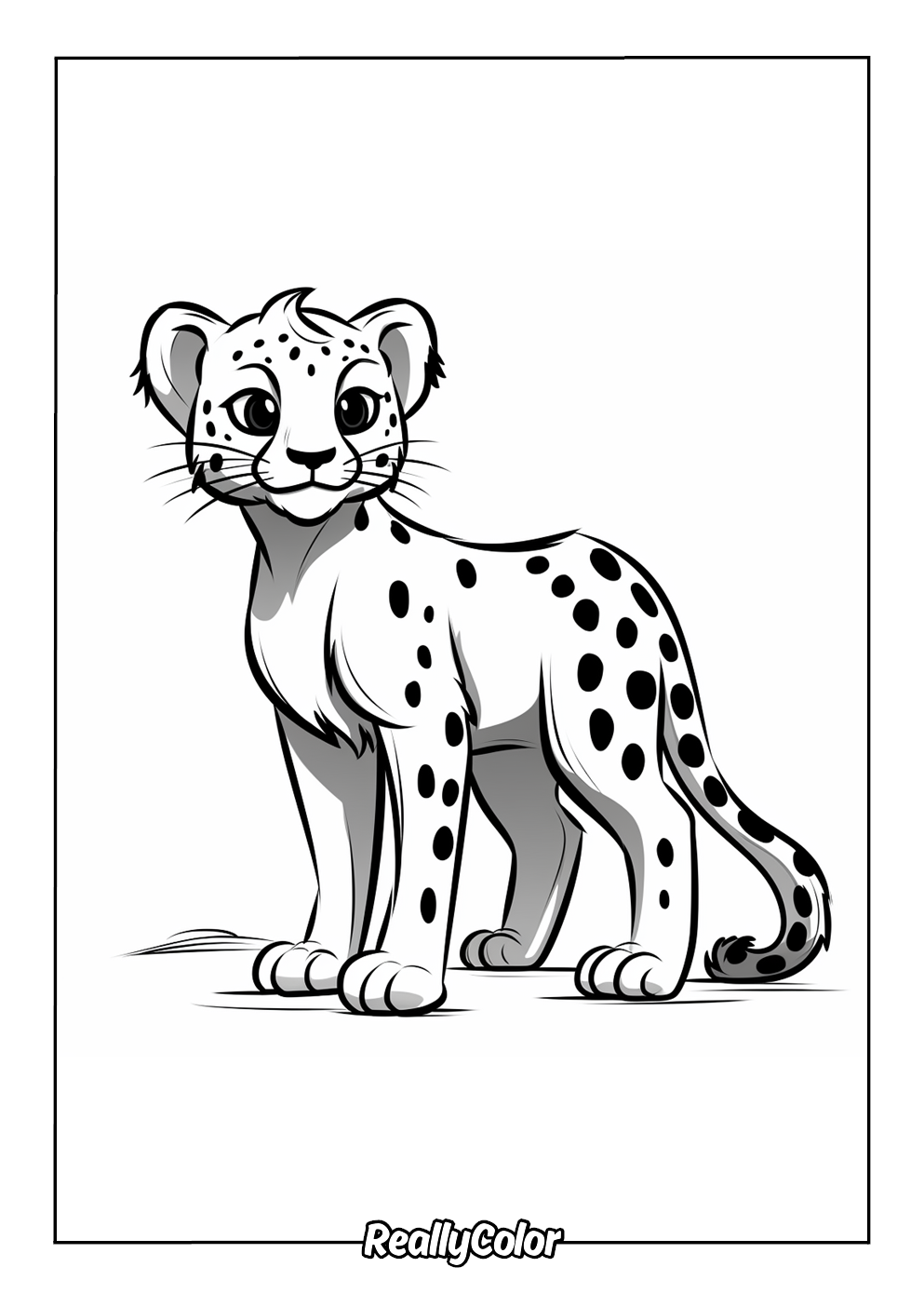 Cute cheetah coloring page