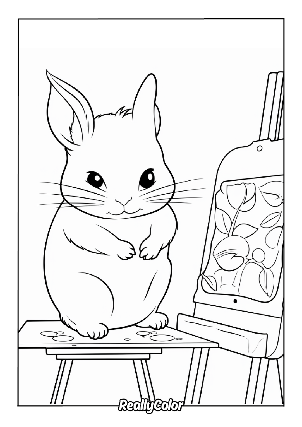 Cute chinchilla coloring page