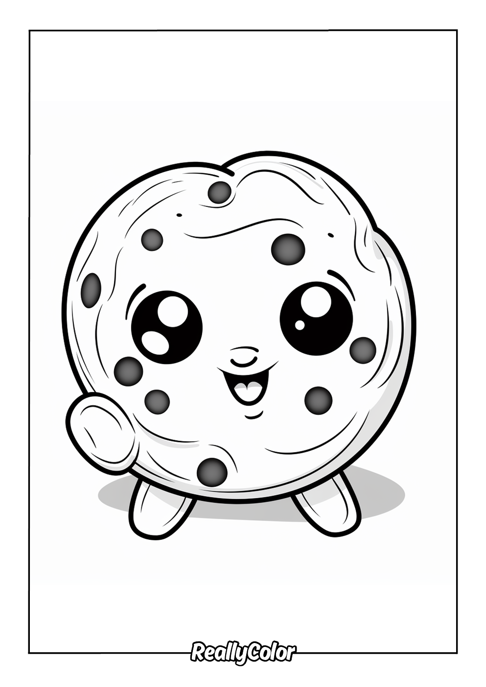 Cute chocolate chip cookie coloring page