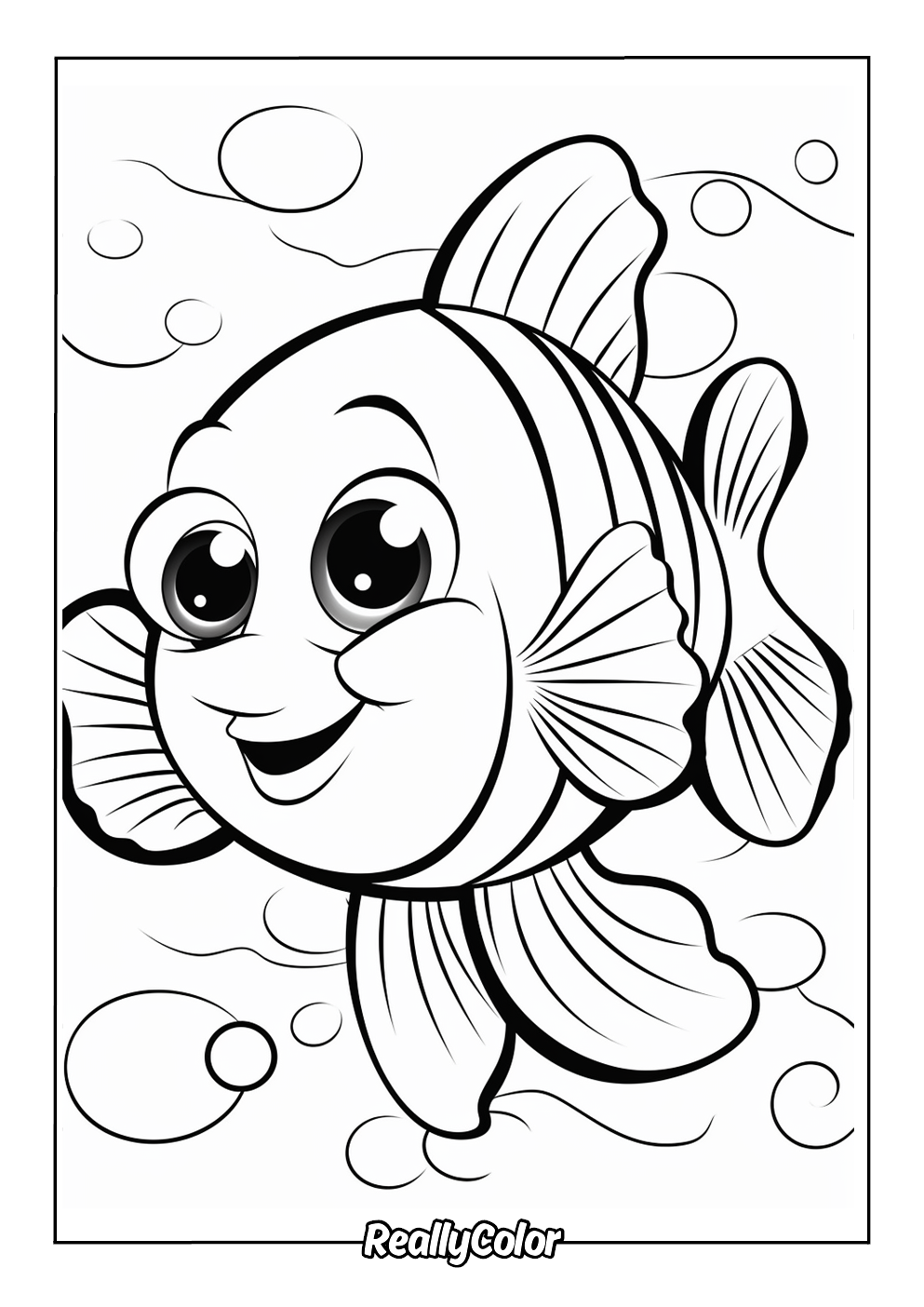 Cute clownfish coloring page
