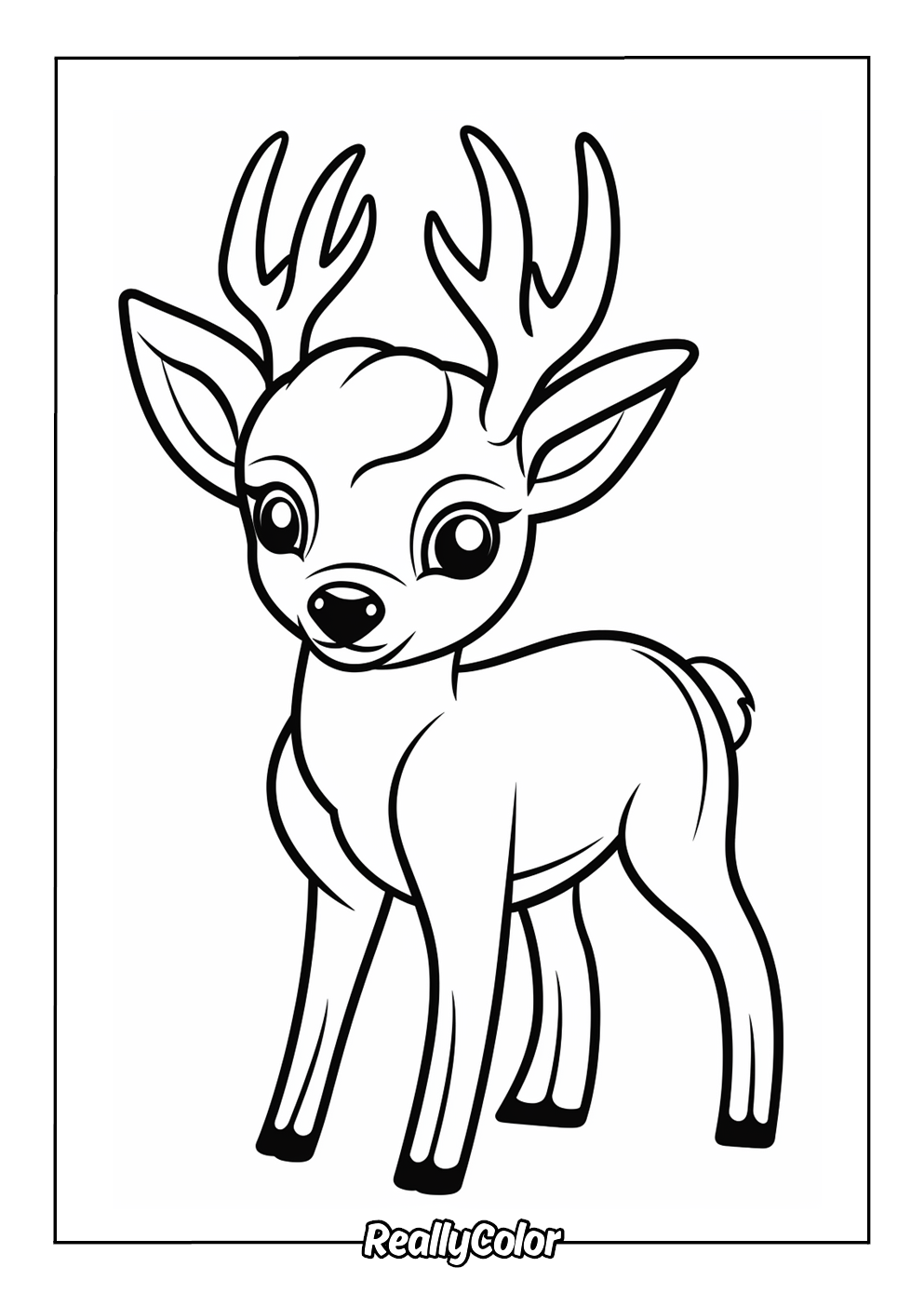 Cute deer coloring page