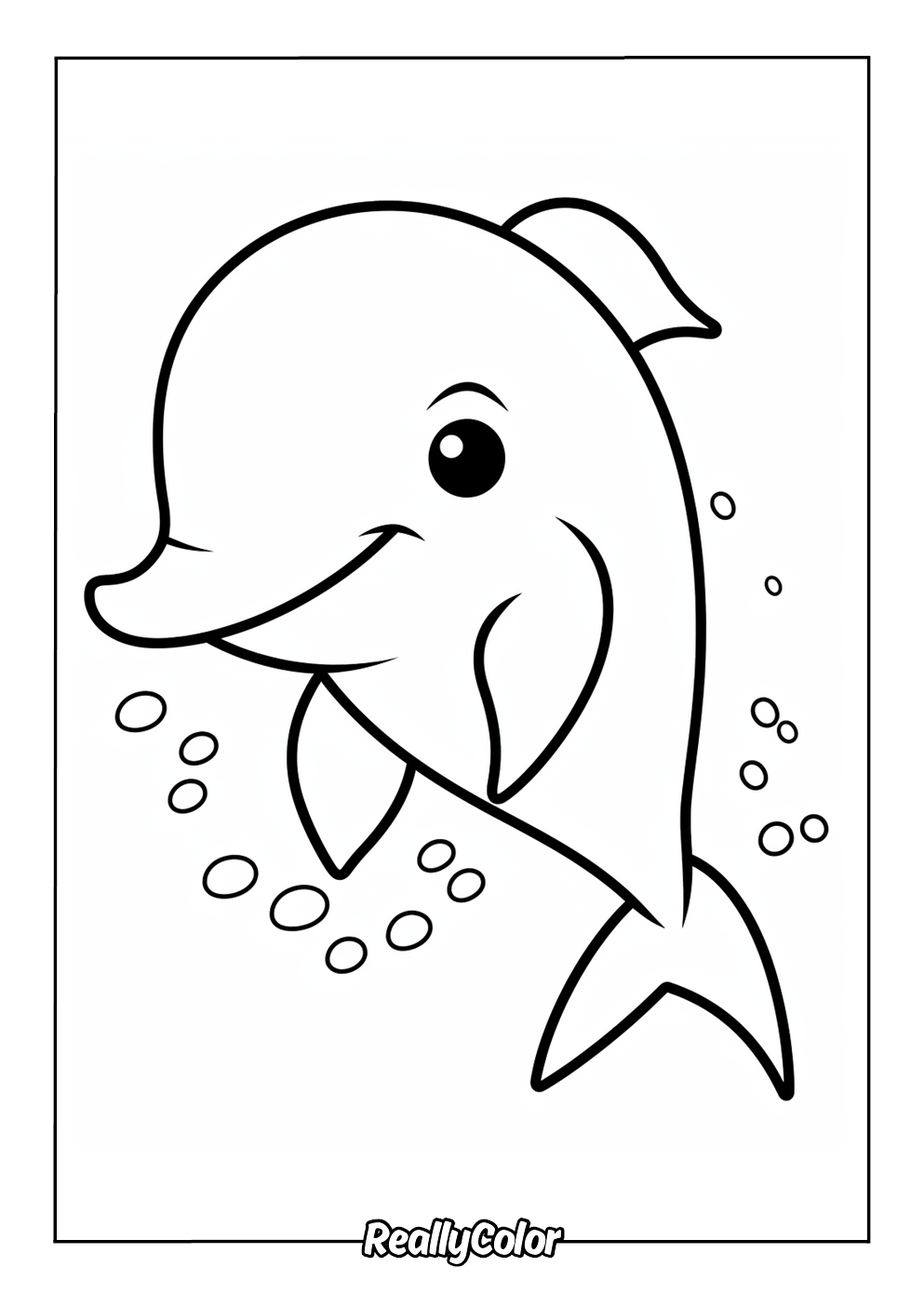 Cute dolphin coloring page