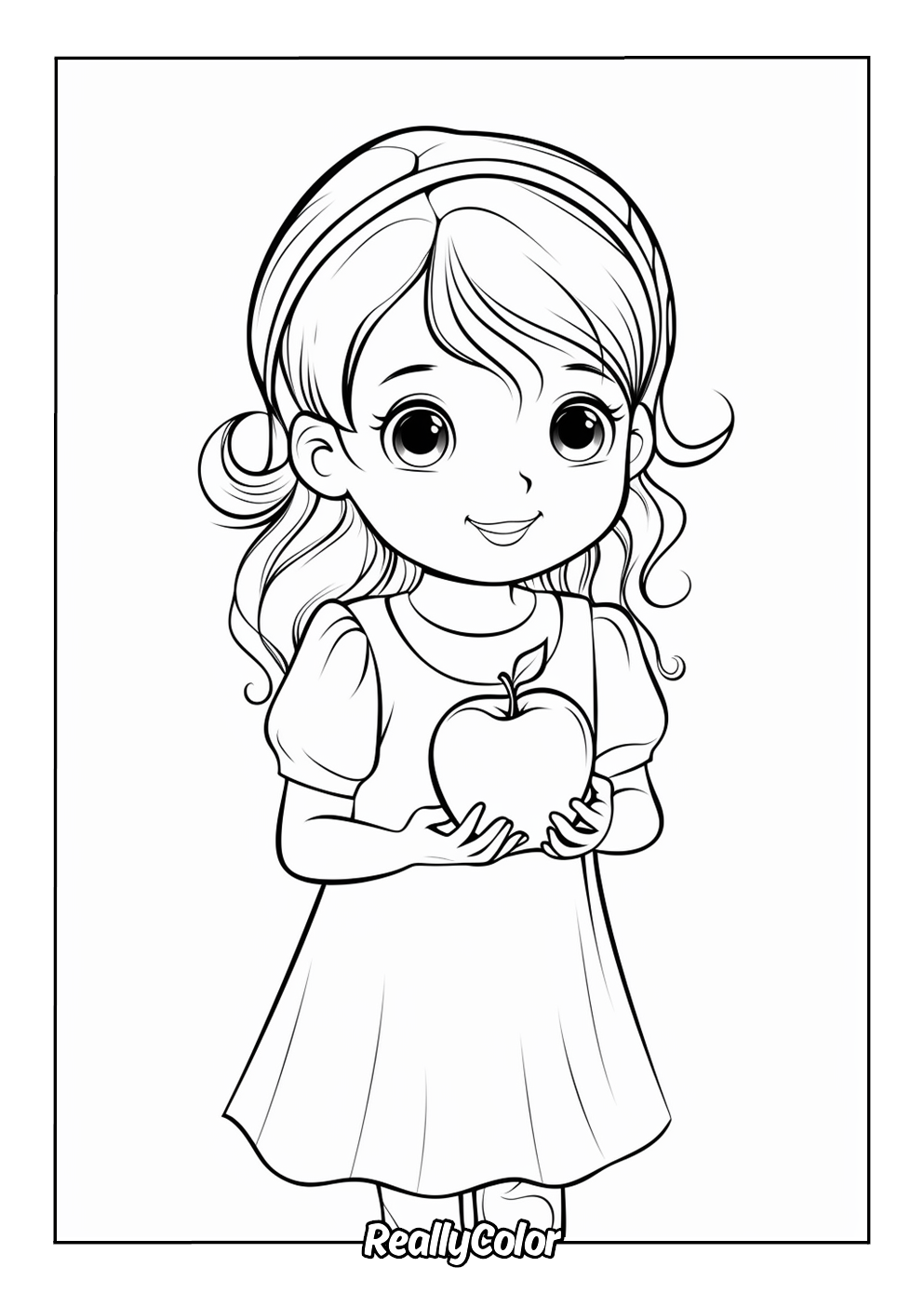 Cute girl can't wait to eat an apple