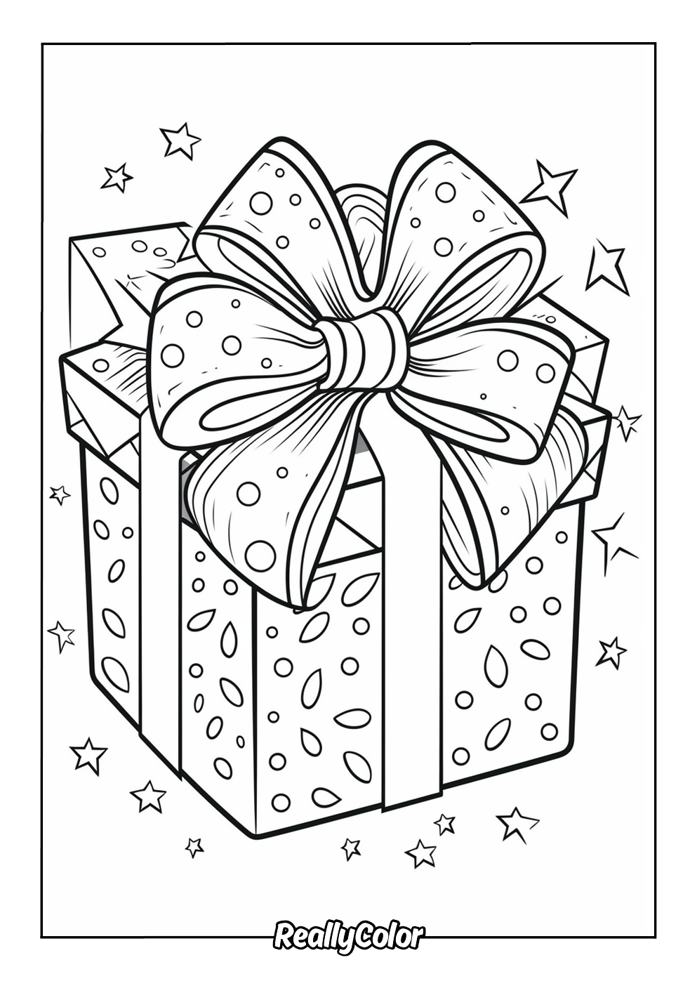 Cute present box for coloring