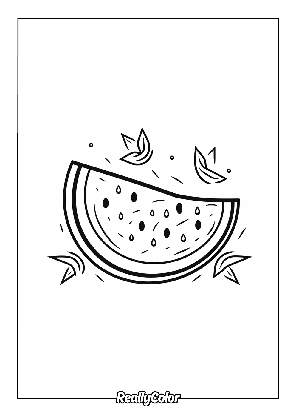 Cute watermelon coloring page