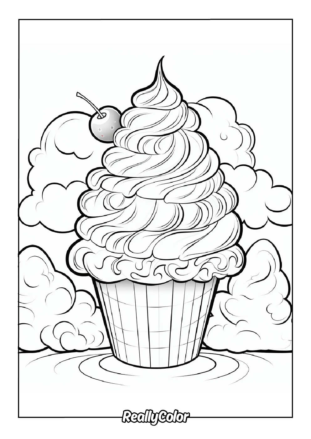 Delicious ice cream coloring page