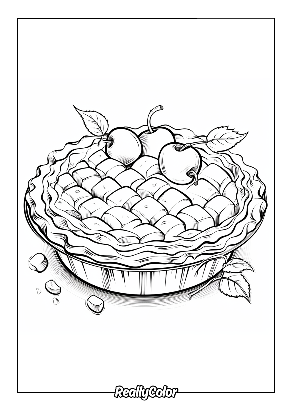 Delicious pie coloring page