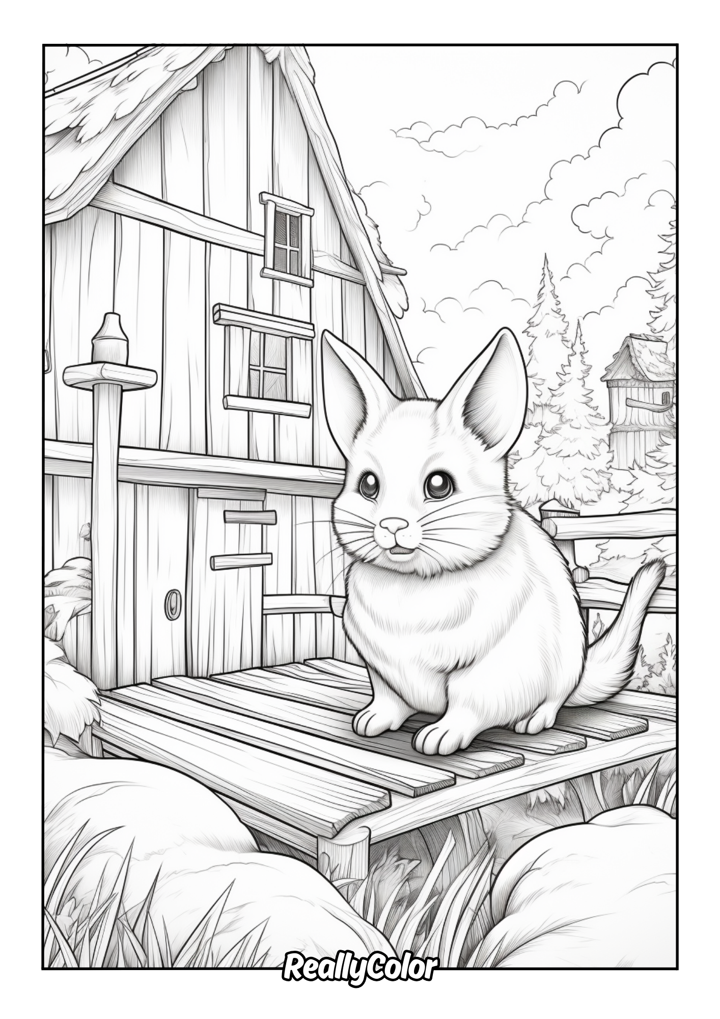 Detailed chinchilla color page