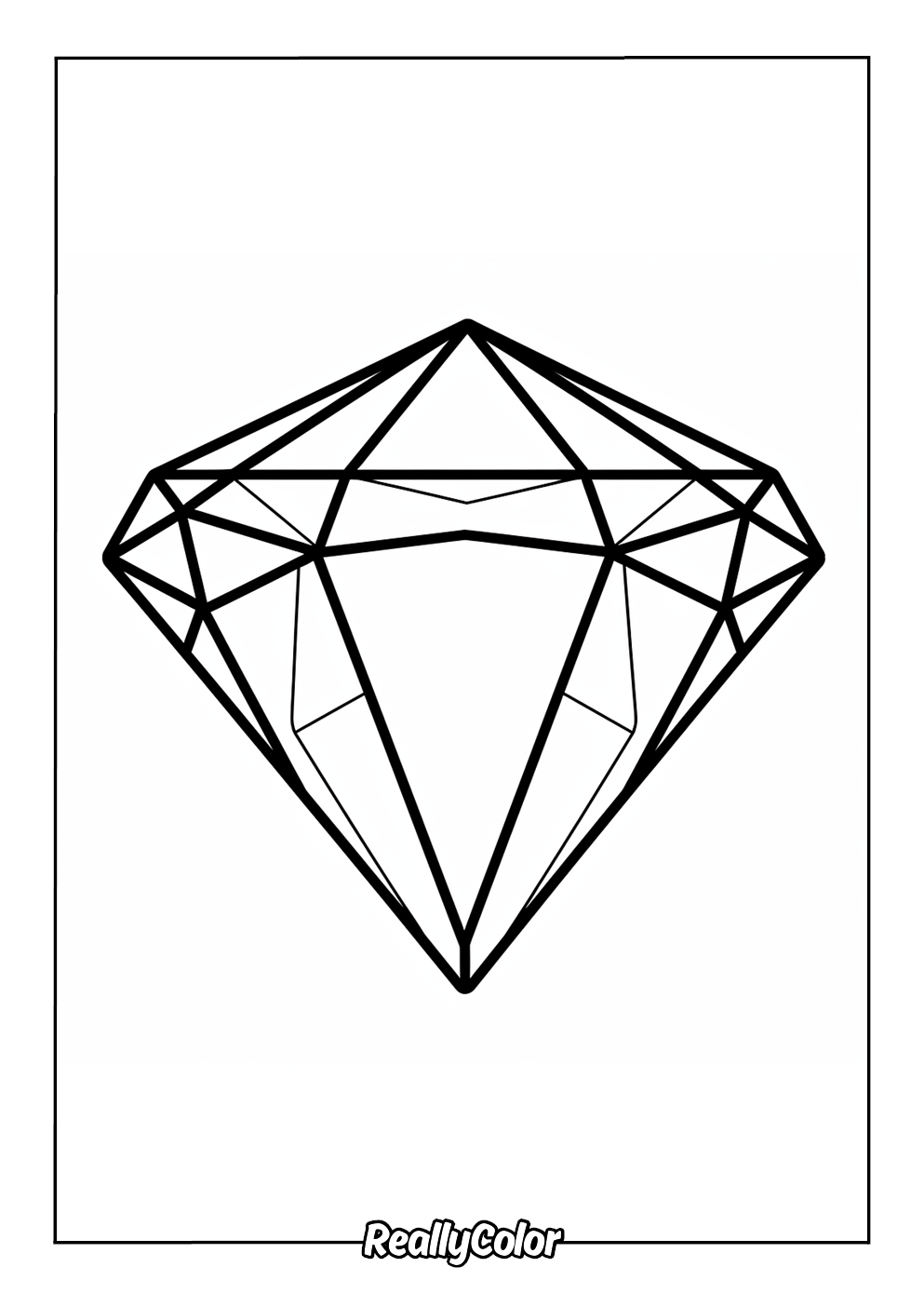 Diamond color page for kids
