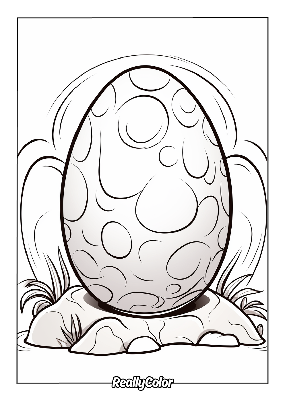 Dino egg coloring page