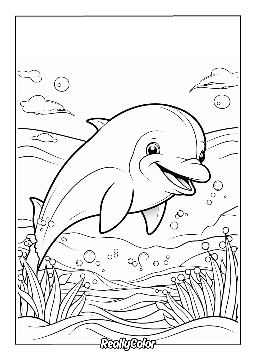 Dolphin coloring page printable