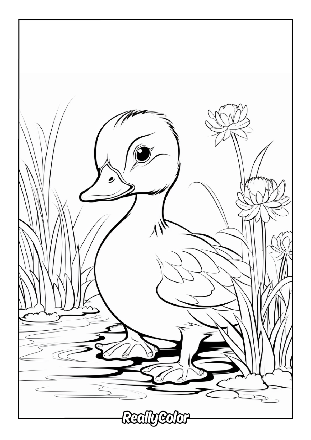 Duckling coloring page