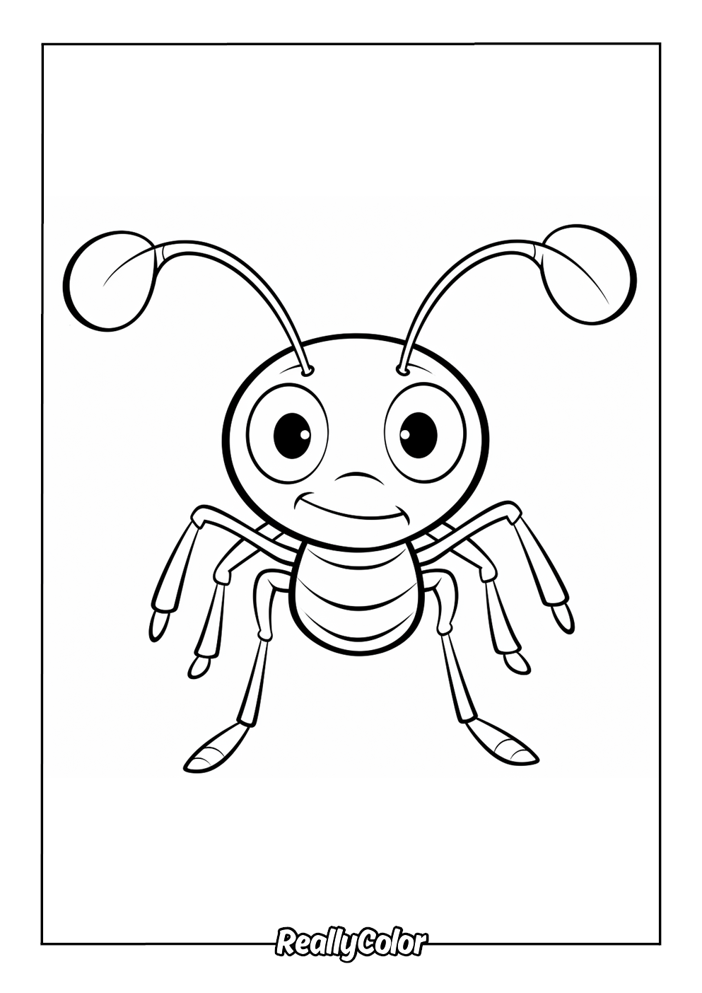 Easy ant color page for kids