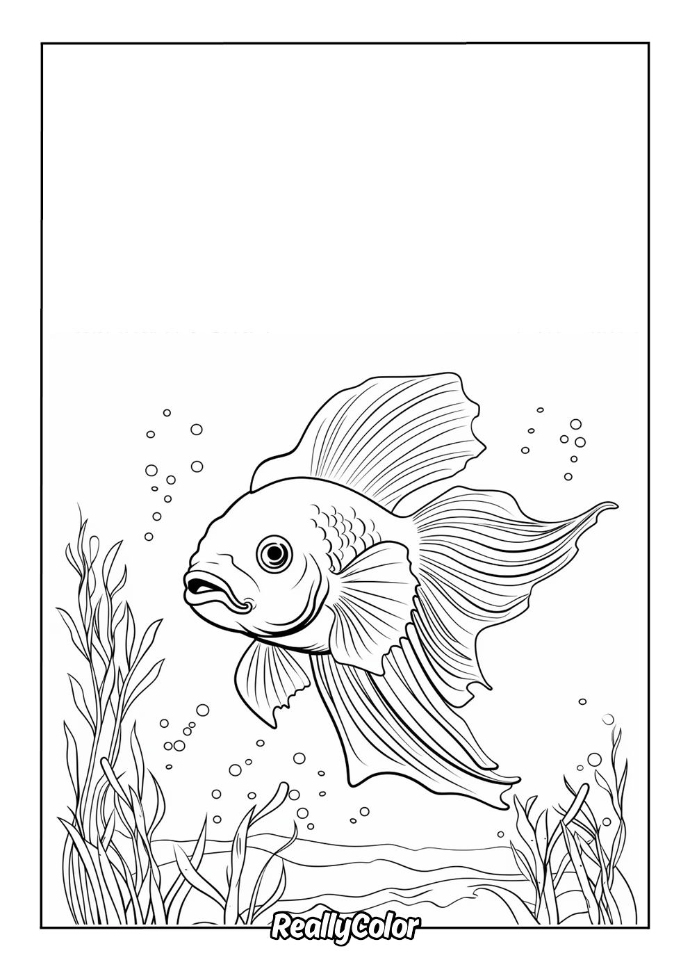 Easy betta fish coloring page
