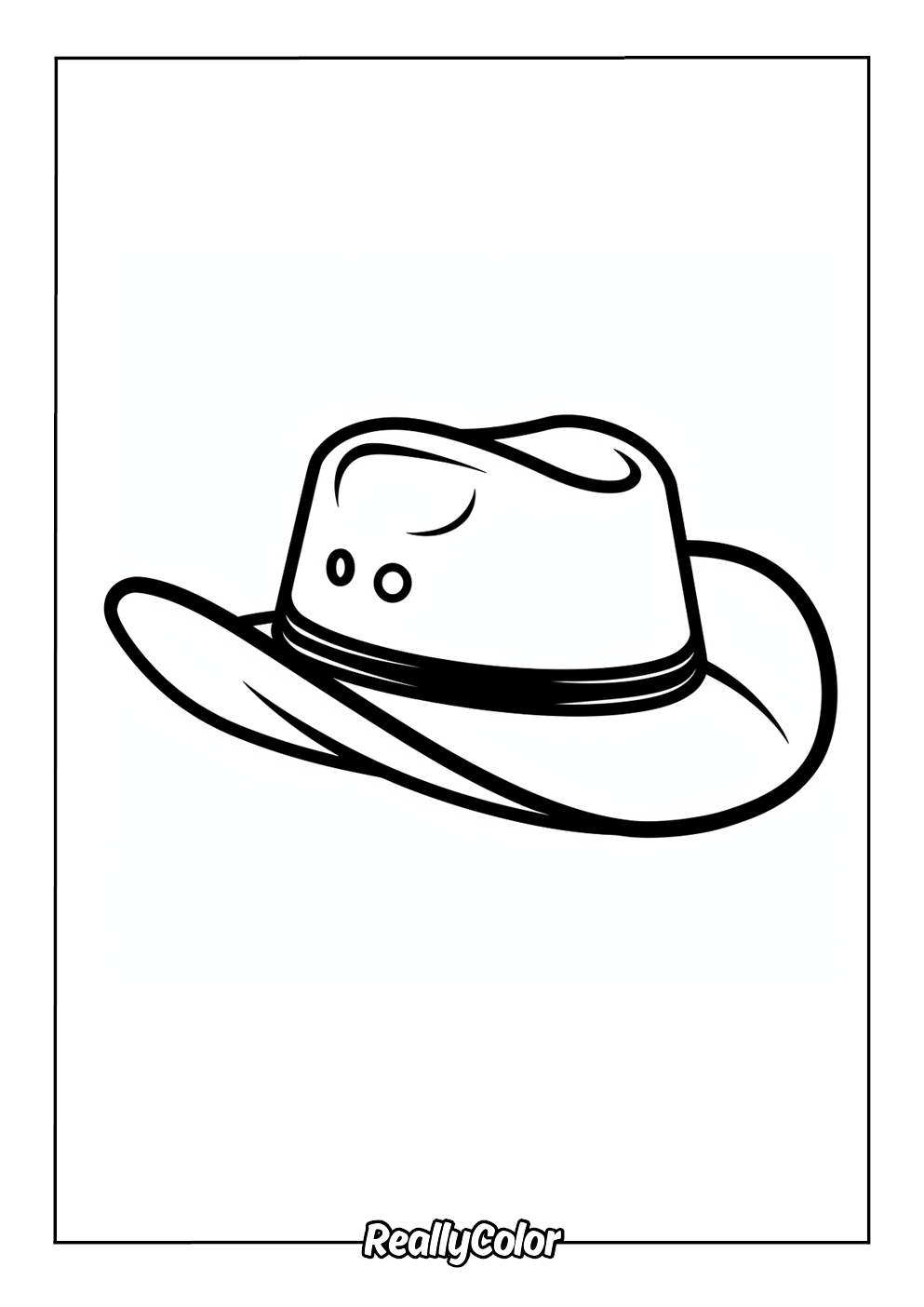 Easy coloring page of cowboy hat
