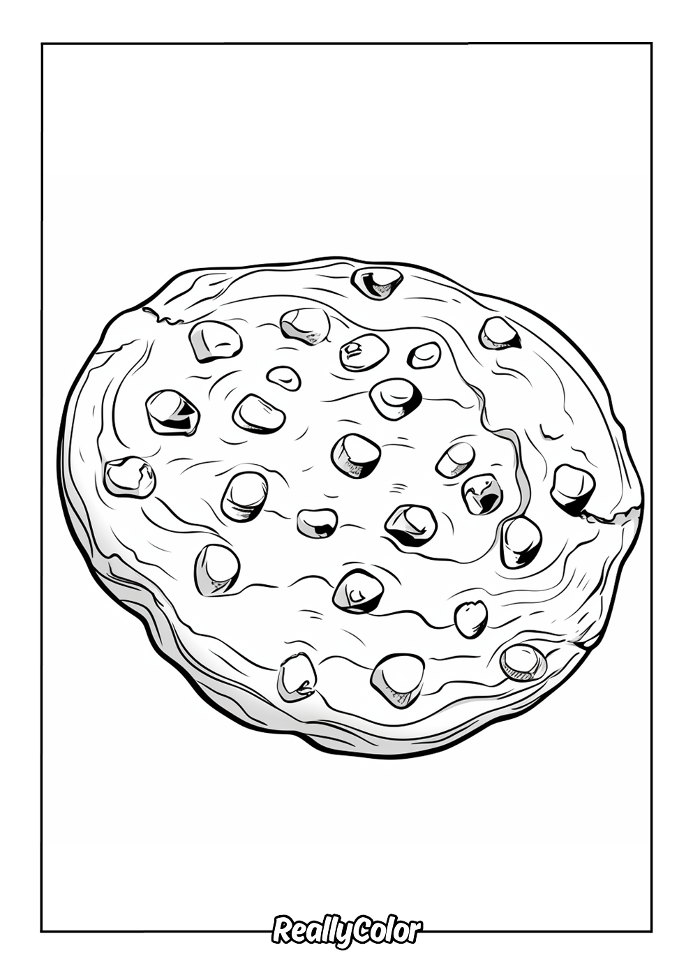 Easy cookie coloring page for kids