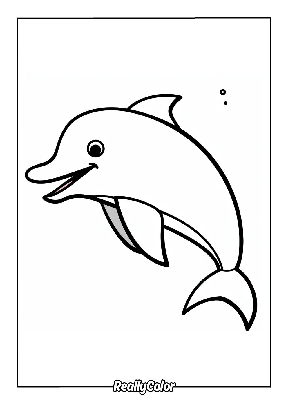Easy dolphin coloring page for kids