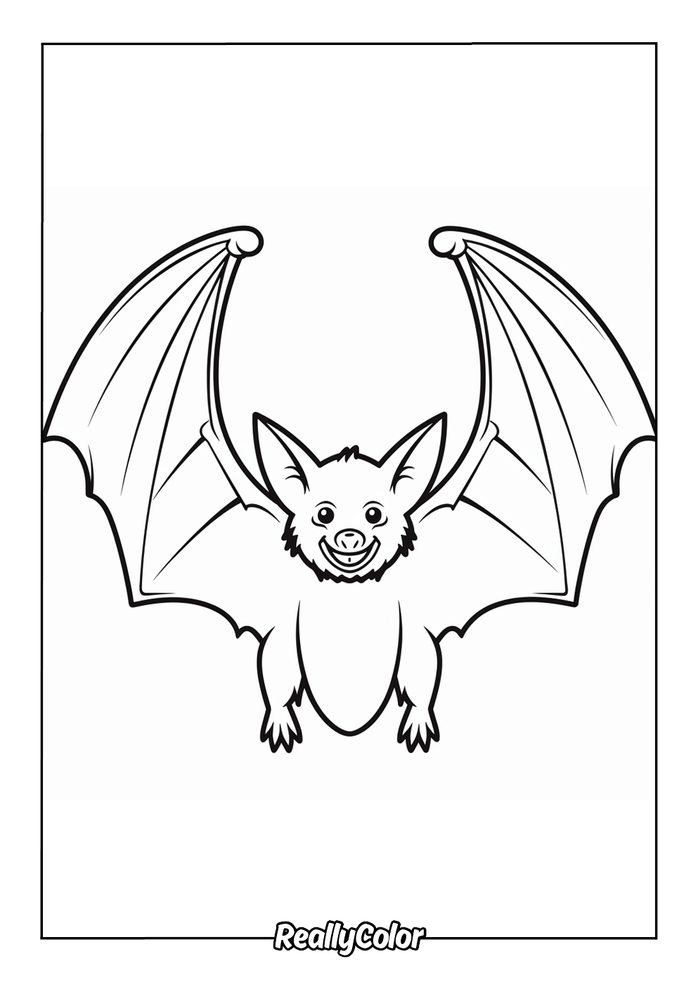 Easy fruit bat coloring page