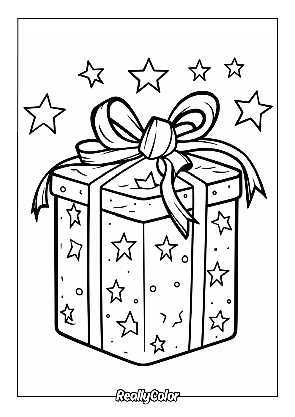 Easy present coloring page