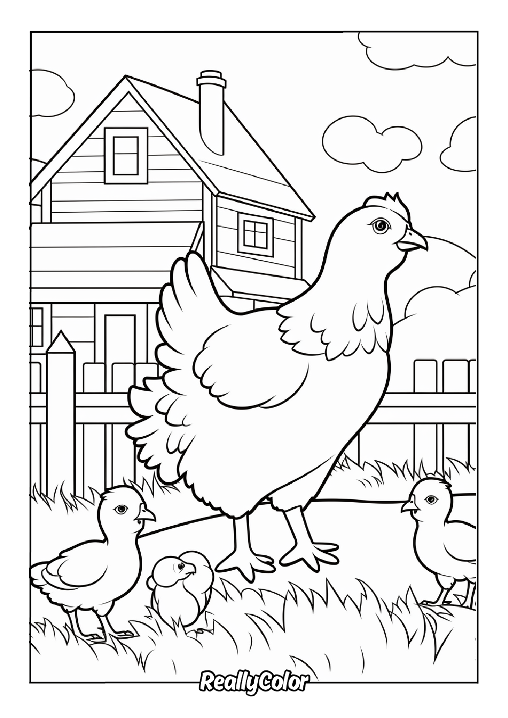 Farm animals coloring page