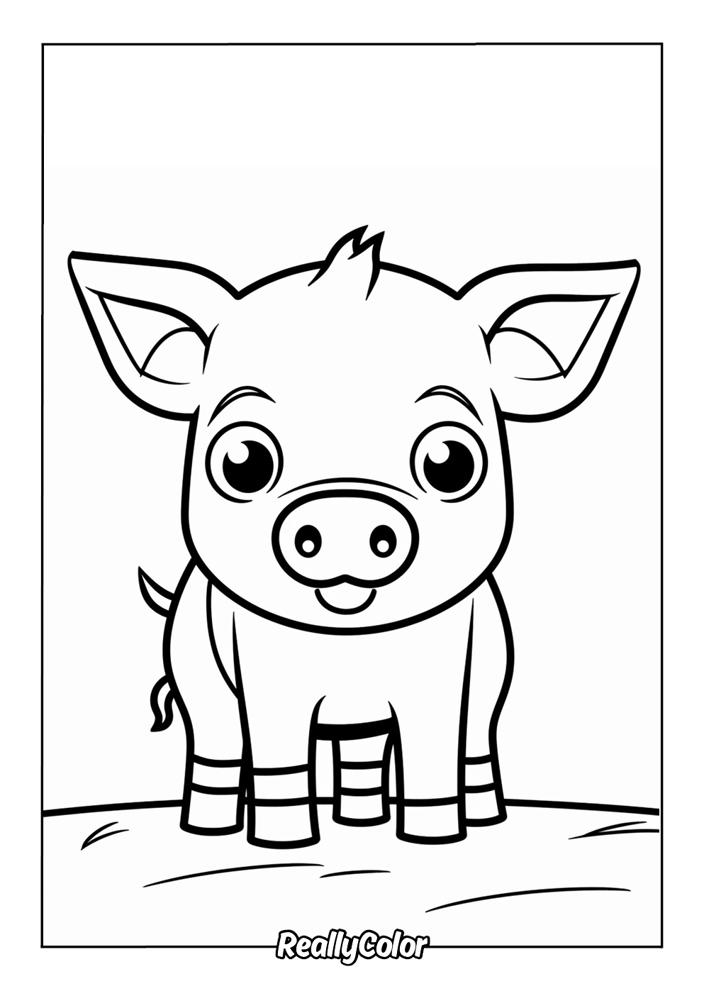 Farm piggy coloring page