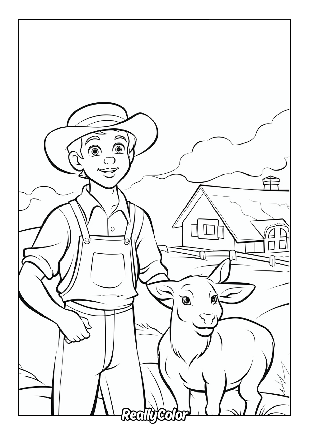 Farmer color page to print