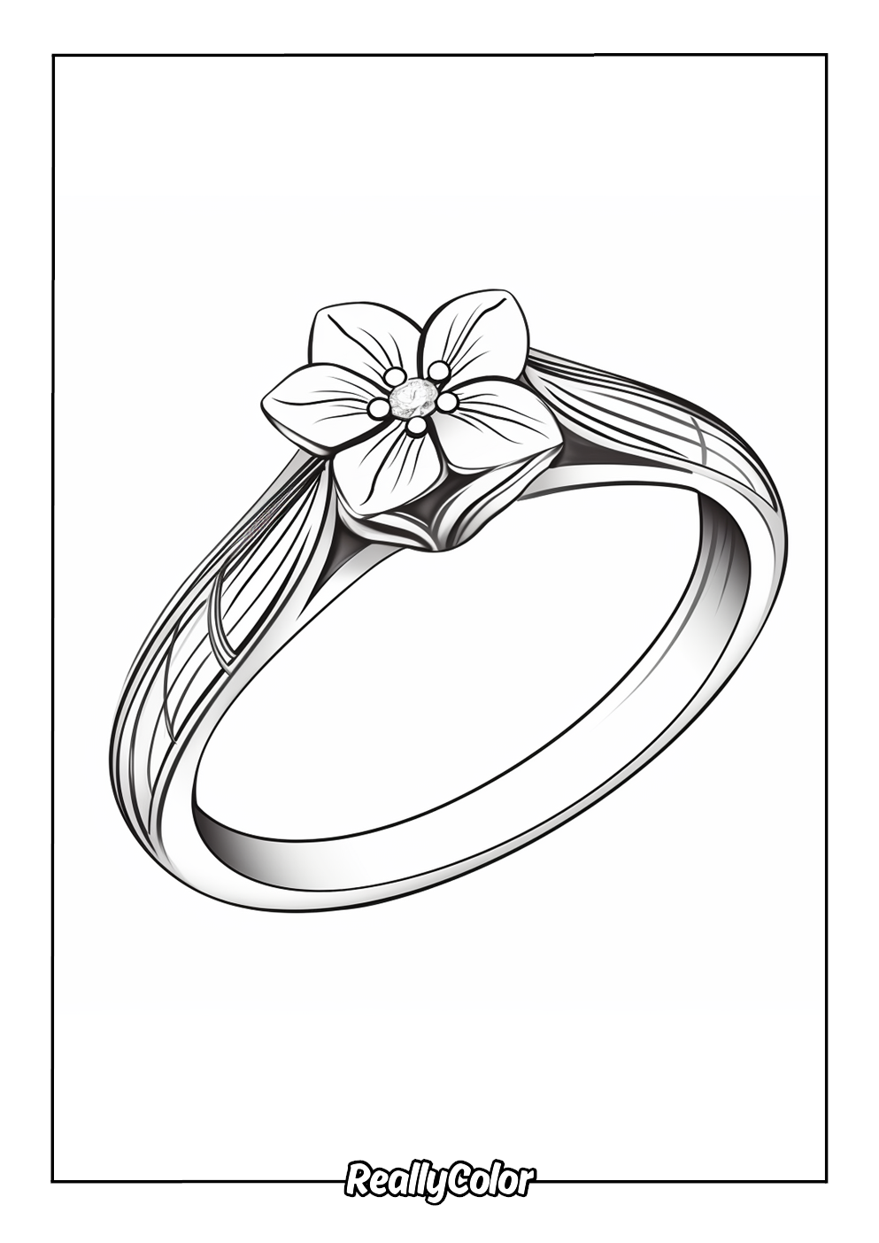 Flower ring coloring page