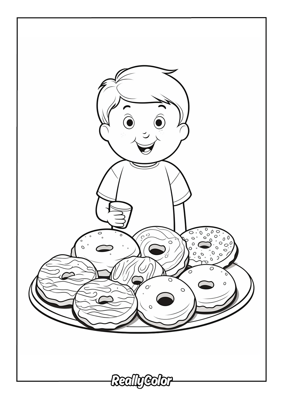 Free Printable donut color page