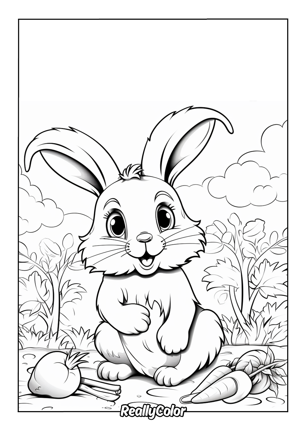 Free bunny rabbit coloring page