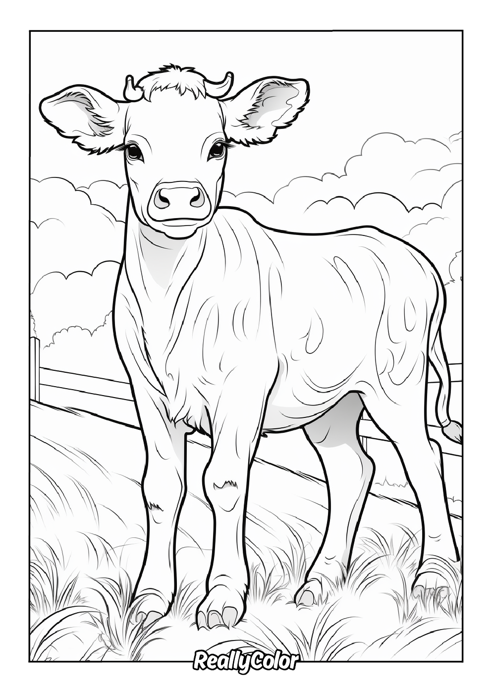 Free cow coloring page