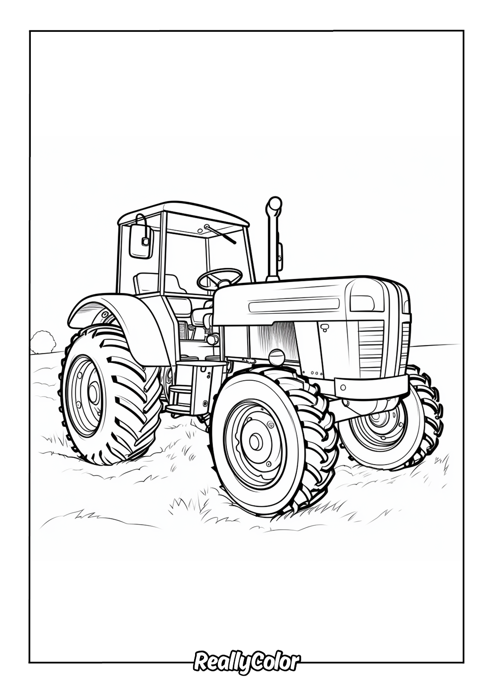 Free john deere tractor coloring page